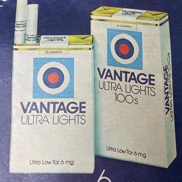 Vintage 1970s Vantage Ultra Lights Cigarettes u Ad Print Full Page Original - Picture 3 of 8